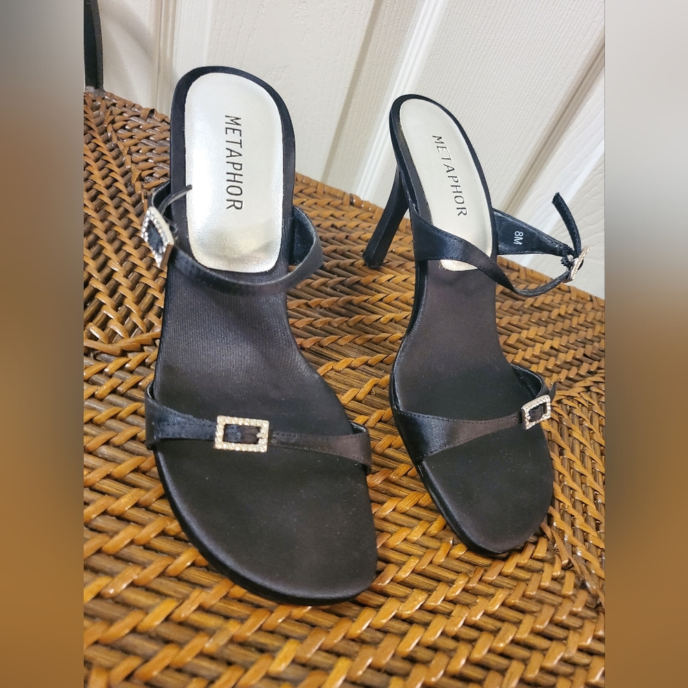 Metaphor Womens 8M Julianna Black Formal Strappy Heels